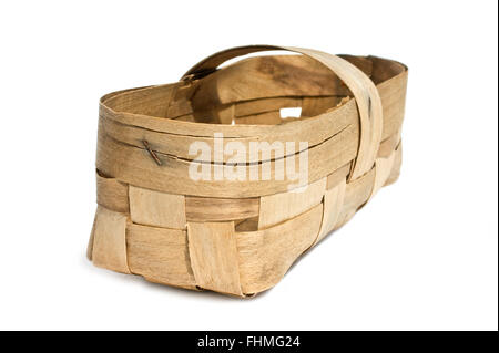 basket woven of birch bark Stock Photo