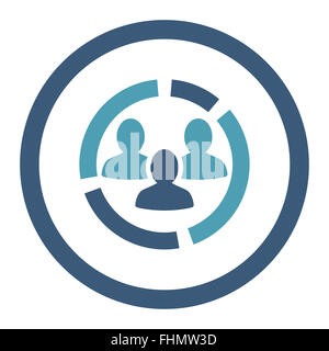 Demography diagram flat cyan and blue colors rounded vector icon Stock ...