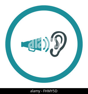 Advertisement flat soft blue colors rounded vector icon Stock Photo - Alamy