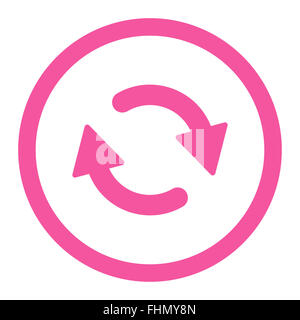 Refresh flat pink color rounded vector icon Stock Photo