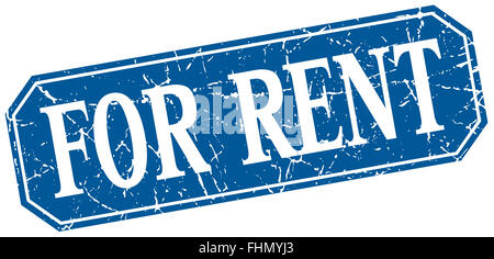 for rent square blue grunge vintage isolated label Stock Photo - Alamy