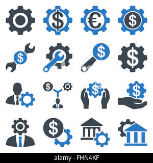 Financial tools and options icon set Stock Photo