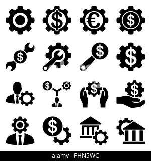 Financial tools and options icon set Stock Photo