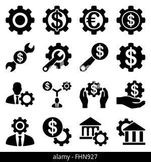 Financial tools and options icon set Stock Photo