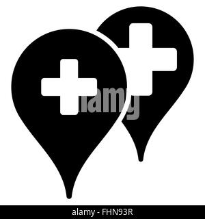 Medical Map Markers Icon Stock Photo