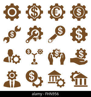 Financial tools and options icon set Stock Photo