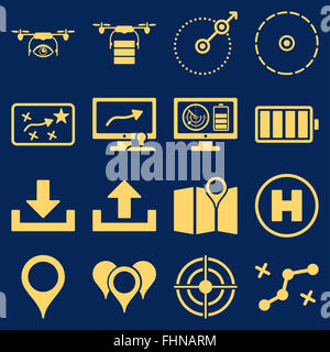 Drone control icon set Stock Photo