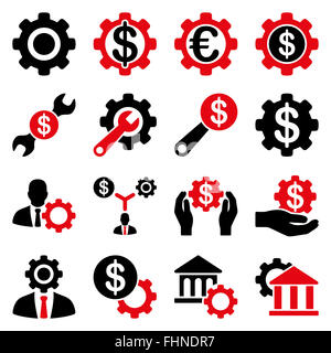 Financial tools and options icon set Stock Photo