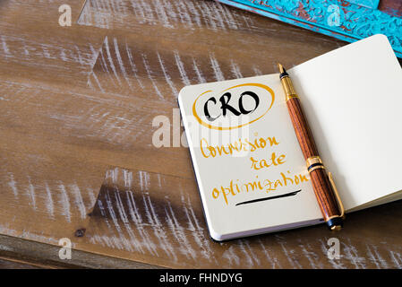 Business acronym CRO CONVERSION RATE OPTIMIZATION with handwritten text Stock Photo