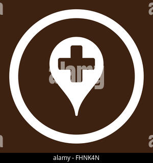 Medical Map Marker Rounded Vector Icon Stock Photo - Alamy