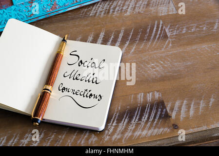 Business concept image with handwritten text SOCIAL MEDIA CONNECTIONS , copy space available Stock Photo