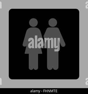 Human Couple Rounded Square Button Stock Photo