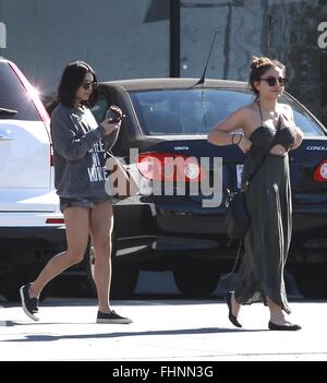 Vanessa Hudgens and Stella Hudgens spotted leaving lunch spot Sugar