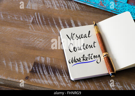 Business concept image with handwritten text VISUAL CONTENT MARKETING Stock Photo