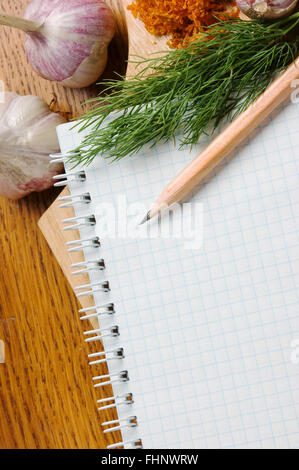 notebook for culinary recipes Stock Photo