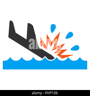 Water Air Crash Icon Stock Photo