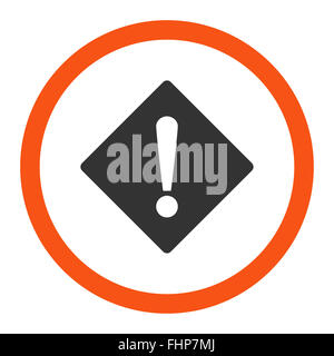 Error flat orange and gray colors rounded vector icon Stock Photo