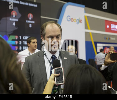 Houston, Texas, USA. 25th Feb, 2016. TERRY SULLIVAN, campaign manager for Republican presidential candidate Marco Rubio, answers questions ahead of the CNN Republican Presidential Debate on the campus of the University of Houston. Credit:  Scott W. Coleman/ZUMA Wire/Alamy Live News Stock Photo