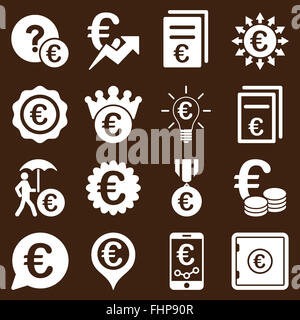 Euro banking business and service tools icons Stock Photo