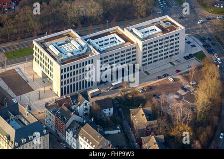 Aerial view, new Justice Center Gelsenkirchen near Science Park, Gelsenkirchen, Ruhr area, North Rhine Westphalia, Germany, Stock Photo