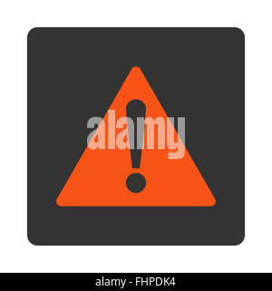 Warning flat orange and gray colors rounded button Stock Photo