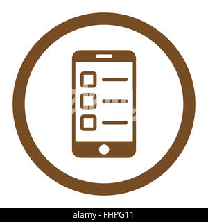 Mobile test flat brown color rounded vector icon Stock Photo