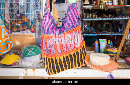 Tote bags for sale outside souvenir shop Toledo Castile La