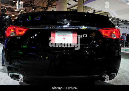 A Canadian made Chevrolet on display at the 2016 Toronto Autoshow at the Toronto Metro Convention Centre, Toronto, Ontario, Canada. February 14, 2016. Stock Photo