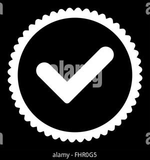 Yes flat white color round stamp icon Stock Photo