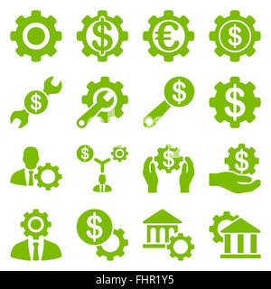 Financial tools and options icon set Stock Photo