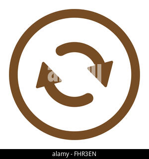 Refresh flat brown color rounded vector icon Stock Photo