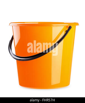 Orange bucket isolated on a white background Stock Photo