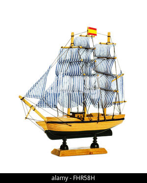 Ship model isolated on white background Stock Photo - Alamy