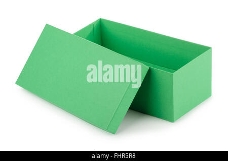 Green cardboard box isolated on a white background Stock Photo