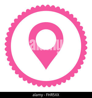 Map Marker flat pink color round stamp icon Stock Photo