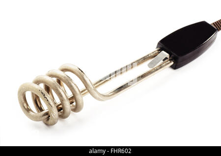 Old immersion water heater isolated on white background Stock Photo