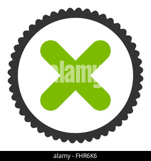 Cancel flat eco green and gray colors round stamp icon Stock Photo