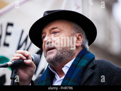 London UK 28 November 2015 - George Galloway, former Respect Party MP and 2016 London Mayor candidate speaking at the Don't Bomb