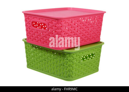 Plastic Storage Boxes Stock Photo