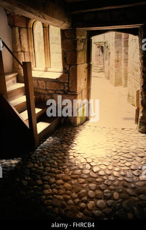 stone room in medieval castle Stock Photo