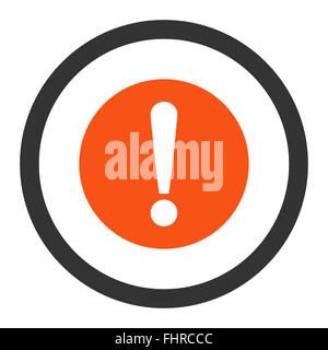 Problem flat orange and gray colors rounded vector icon Stock Photo