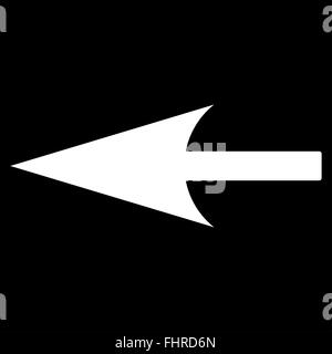 Sharp Left Arrow flat white color icon Stock Photo - Alamy