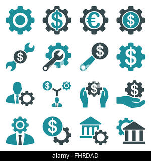 Financial tools and options icon set Stock Photo