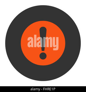 Problem flat orange and gray colors round button Stock Photo