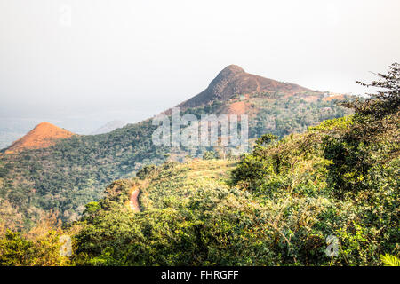 Beautiful landscape in the mountains in Amedzofe in the Volta Region, Ghana Stock Photo