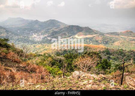 Beautiful landscape in the mountains in Amedzofe in the Volta Region, Ghana Stock Photo