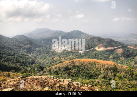 Beautiful landscape in the mountains in Amedzofe in the Volta Region, Ghana Stock Photo