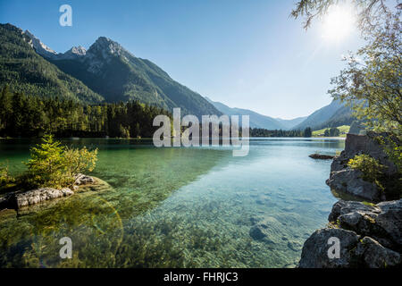 Hintersee, Ramsau, Berchtesgaden National Park, Berchtesgadener Land district, Upper Bavaria, Bavaria, Germany Stock Photo
