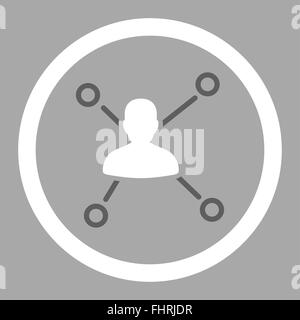 Relations diagram flat dark gray and white colors rounded vector icon ...