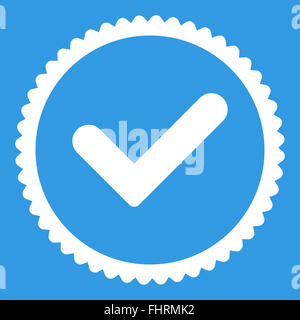 Yes flat white color round stamp icon Stock Photo